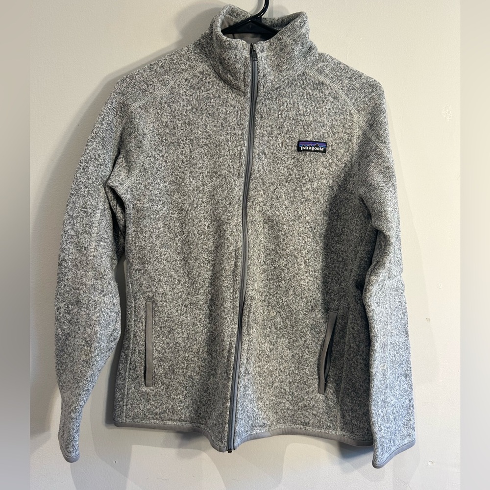 Patagonia Light Grey Full Zipup Sweater - Size M